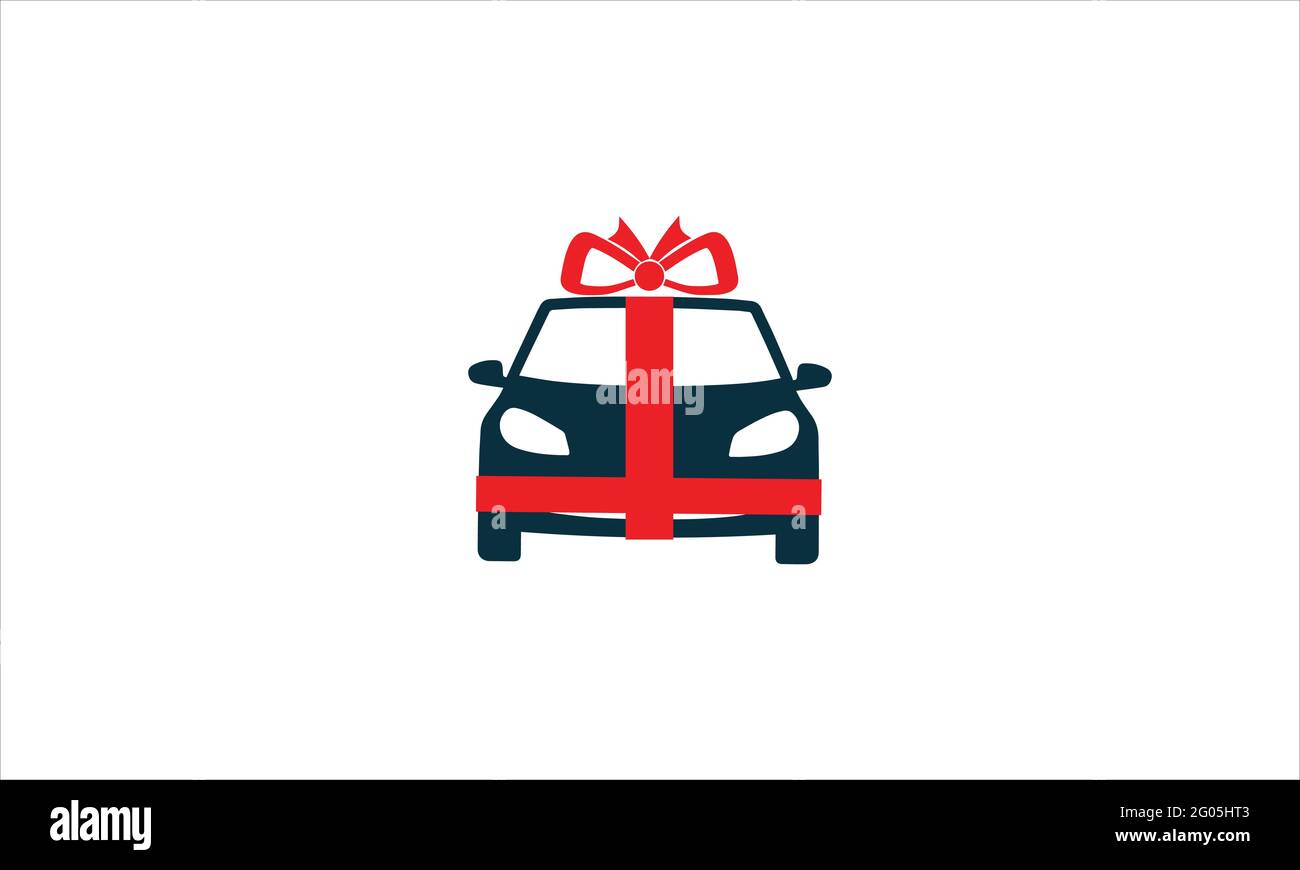 Das Auto als Geschenk Vektor Logo Symbol Design Illustration Stock Vektor