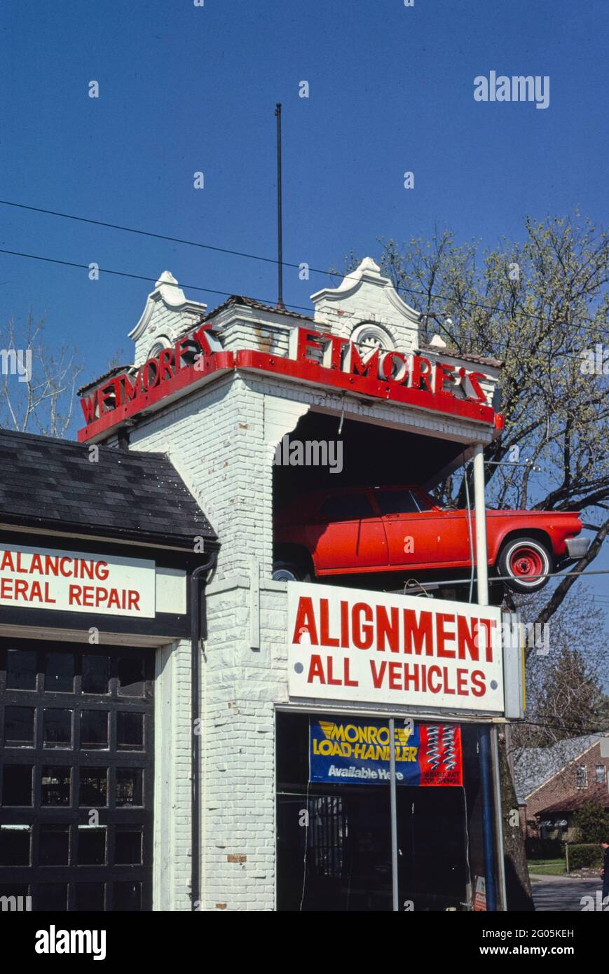 1980er Jahre Vereinigte Staaten - Wetmore's Garage, Ferndale, Michigan 1986 Stockfoto