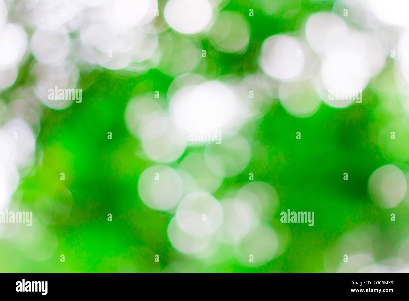 Farbe kreisförmiger hellgrüner Bokeh-Hintergrund Stockfoto