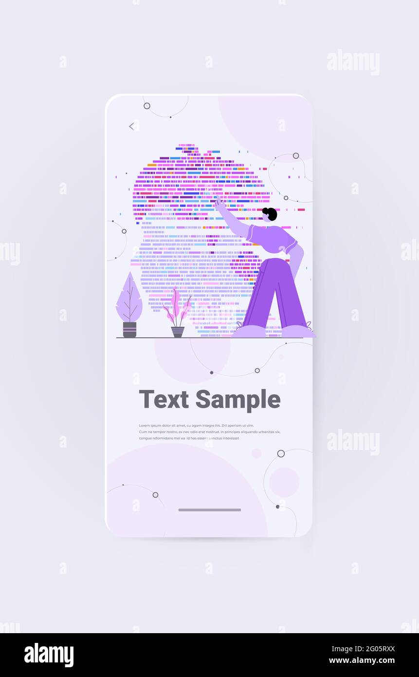 dna-Test Infografik große genomische Daten mit Frau Gesicht Genom Ablaufplan vertikal Stock Vektor