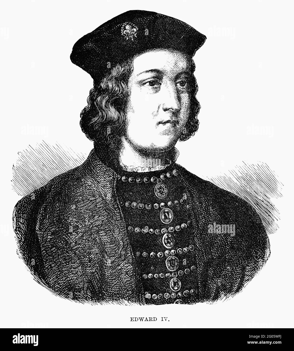 Eine gravierte Illustration Porträt-Bild des Königs Edward IV von England, Großbritannien, aus einem viktorianischen Buch datiert 1883, das nicht mehr urheberrechtlich geschützt ist Stockfoto