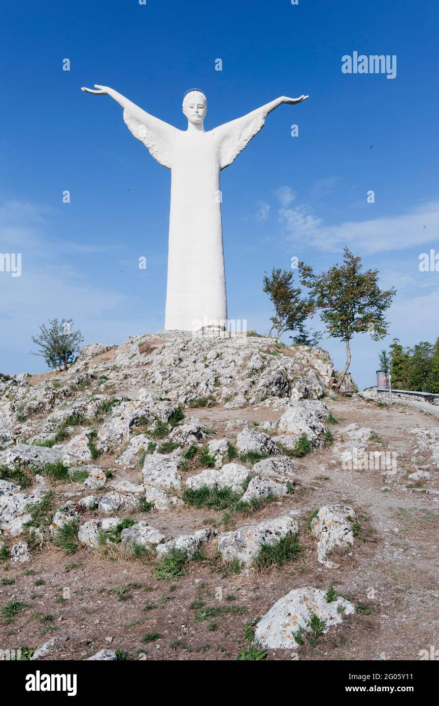 Statua del Cristo Redentore, Christusstatue, Mount San Biagio, Maratea, Basilicata, Italien, Europa Stockfoto