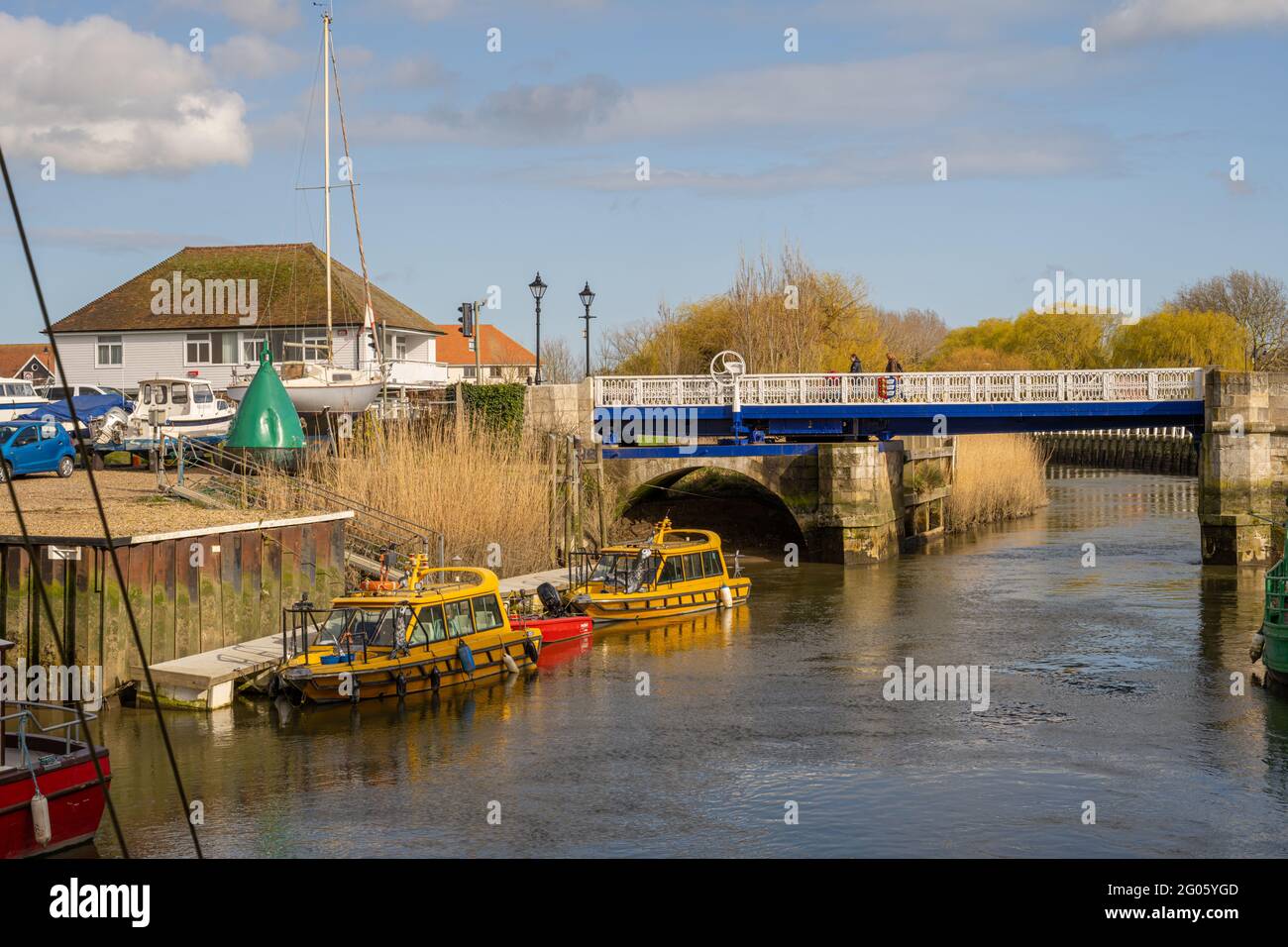 Der Fluss Stour bei Sandwich Kent. Stockfoto