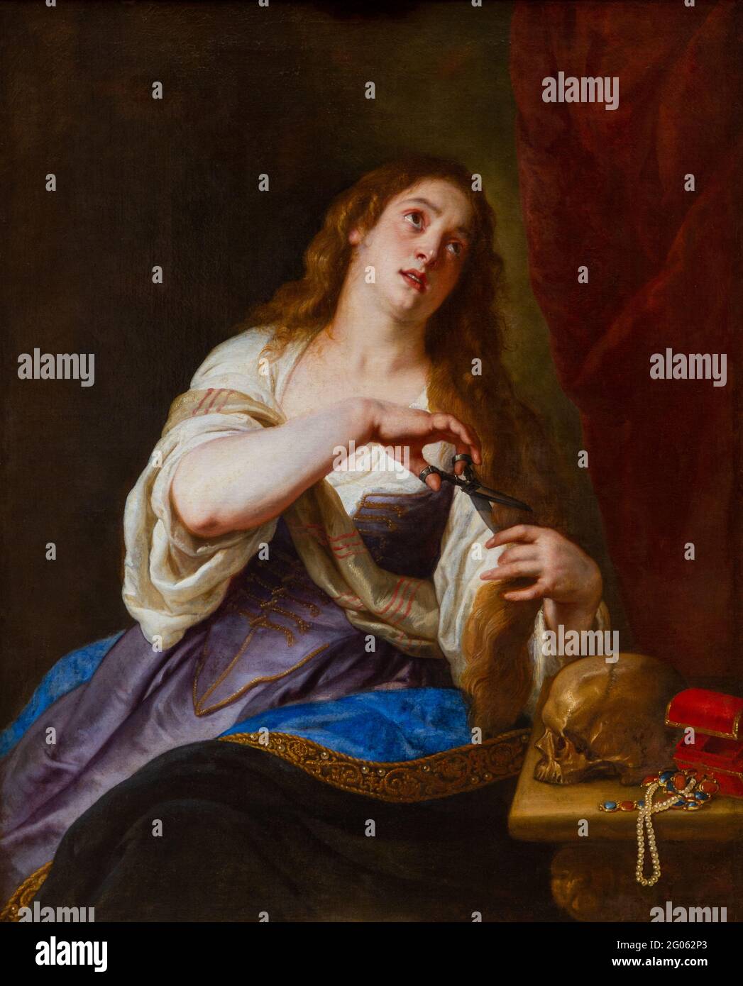 „Büßer Maria Magdalena“ von Gaspar de Crayer (1584-1669). Museum der Schönen Künste in Valenciennes, Frankreich. Stockfoto