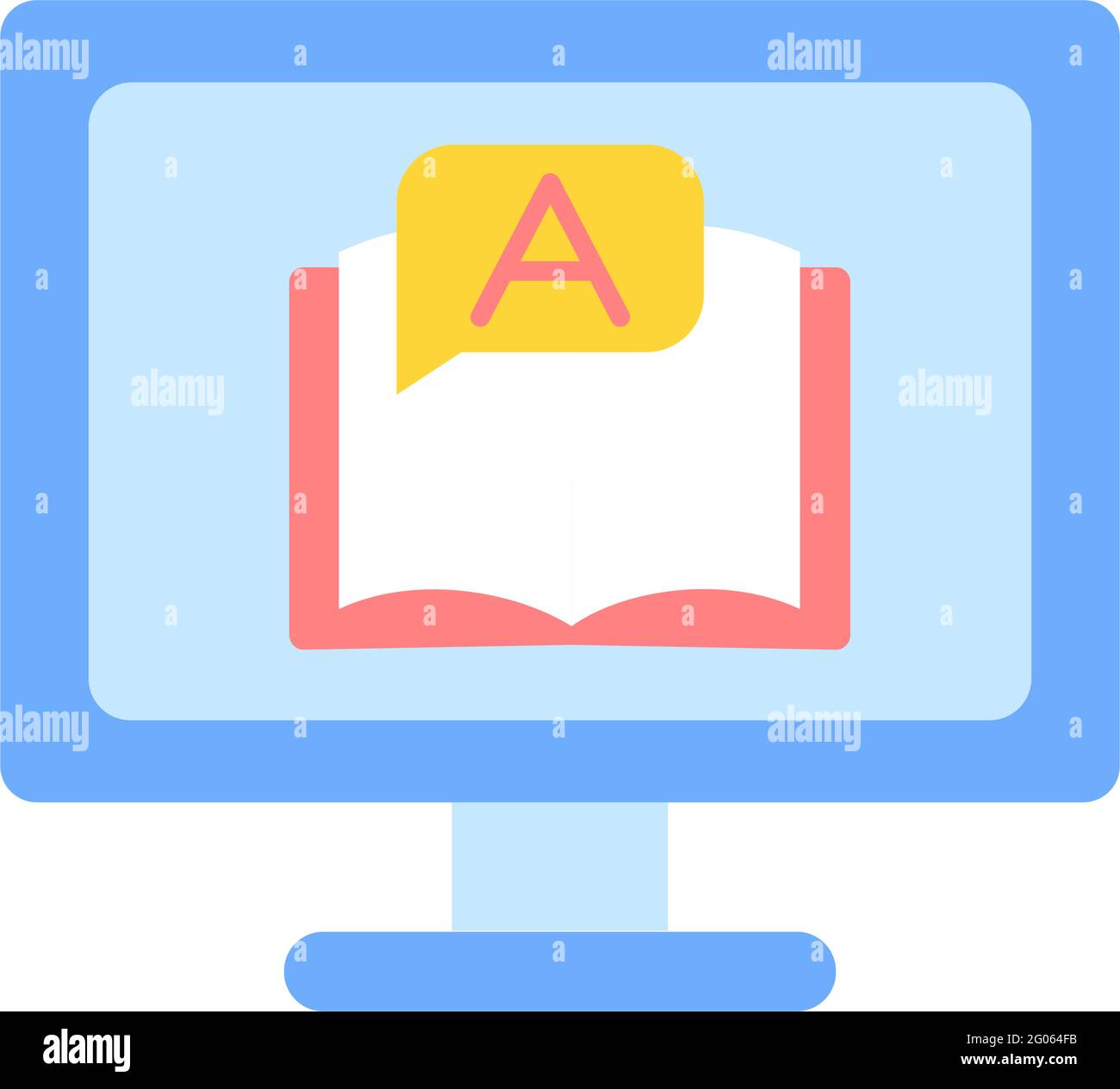 E Book Auf Computer Bildschirm Vektor Flache Farbe Symbol Stock Vektorgrafik Alamy