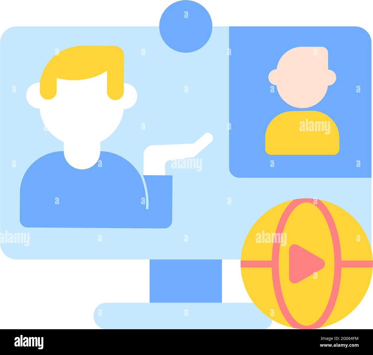 Vektor für Online-Konferenzen mit flachem Farbsymbol Stock Vektor