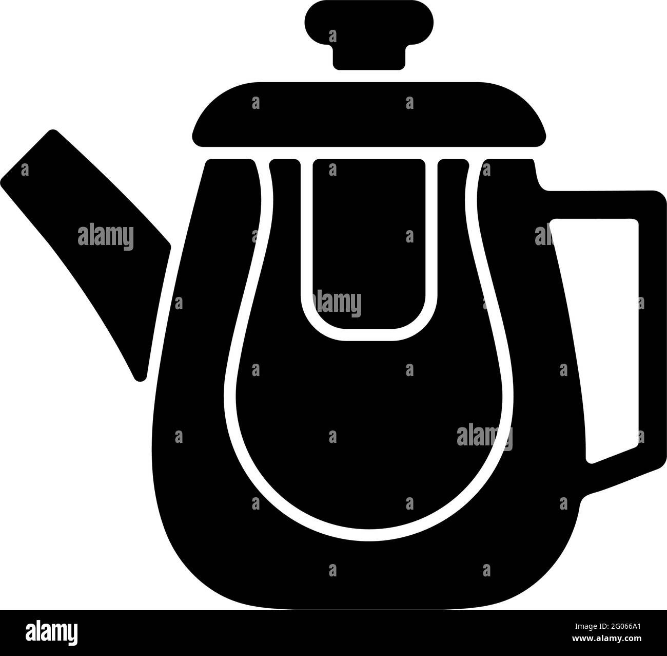 Teekannen aus doppeltem Glas, schwarzes Glyphen-Symbol Stock Vektor