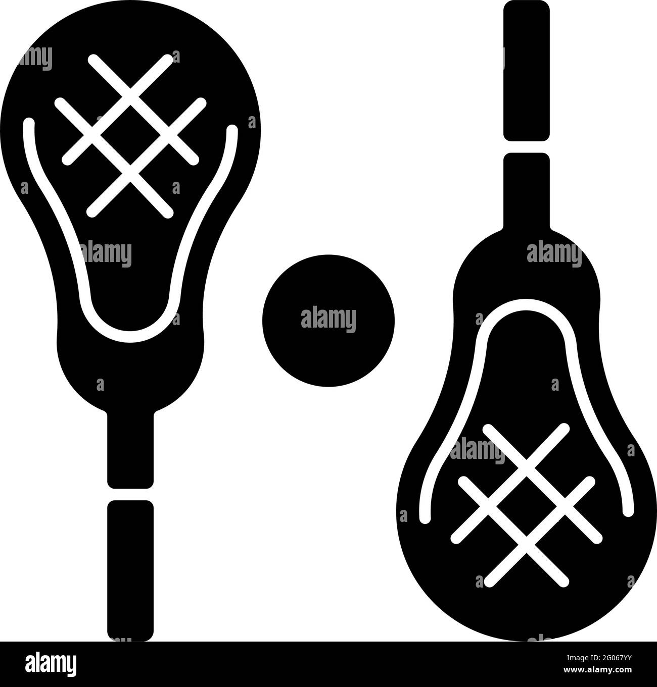 Schwarzes Symbol für Lacrosse Glyphen Stock Vektor