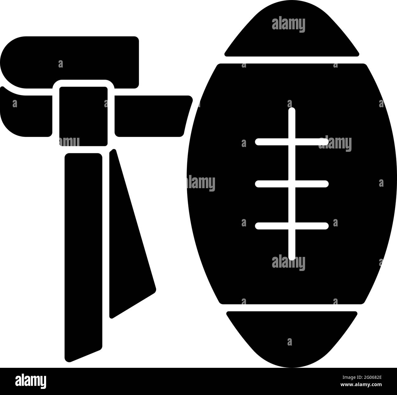 Flag Football Black Glyph-Symbol Stock Vektor