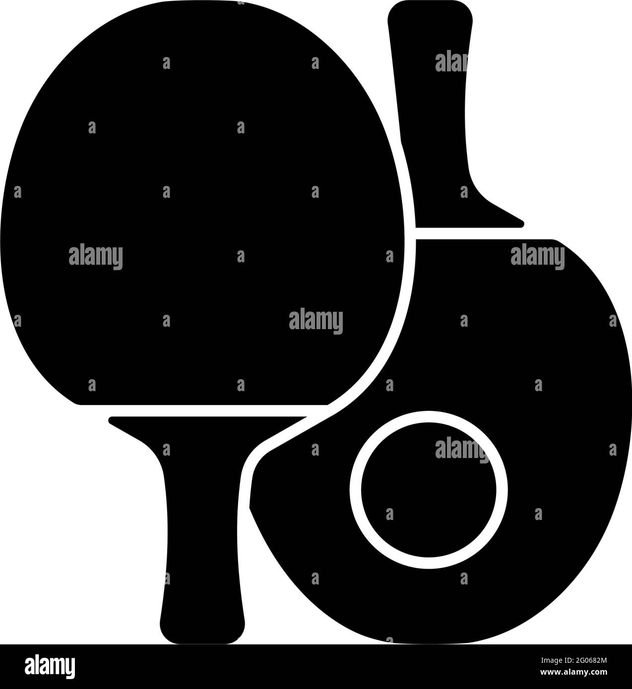 Schwarzes Glyphen-Symbol für Tischtennis Stock Vektor