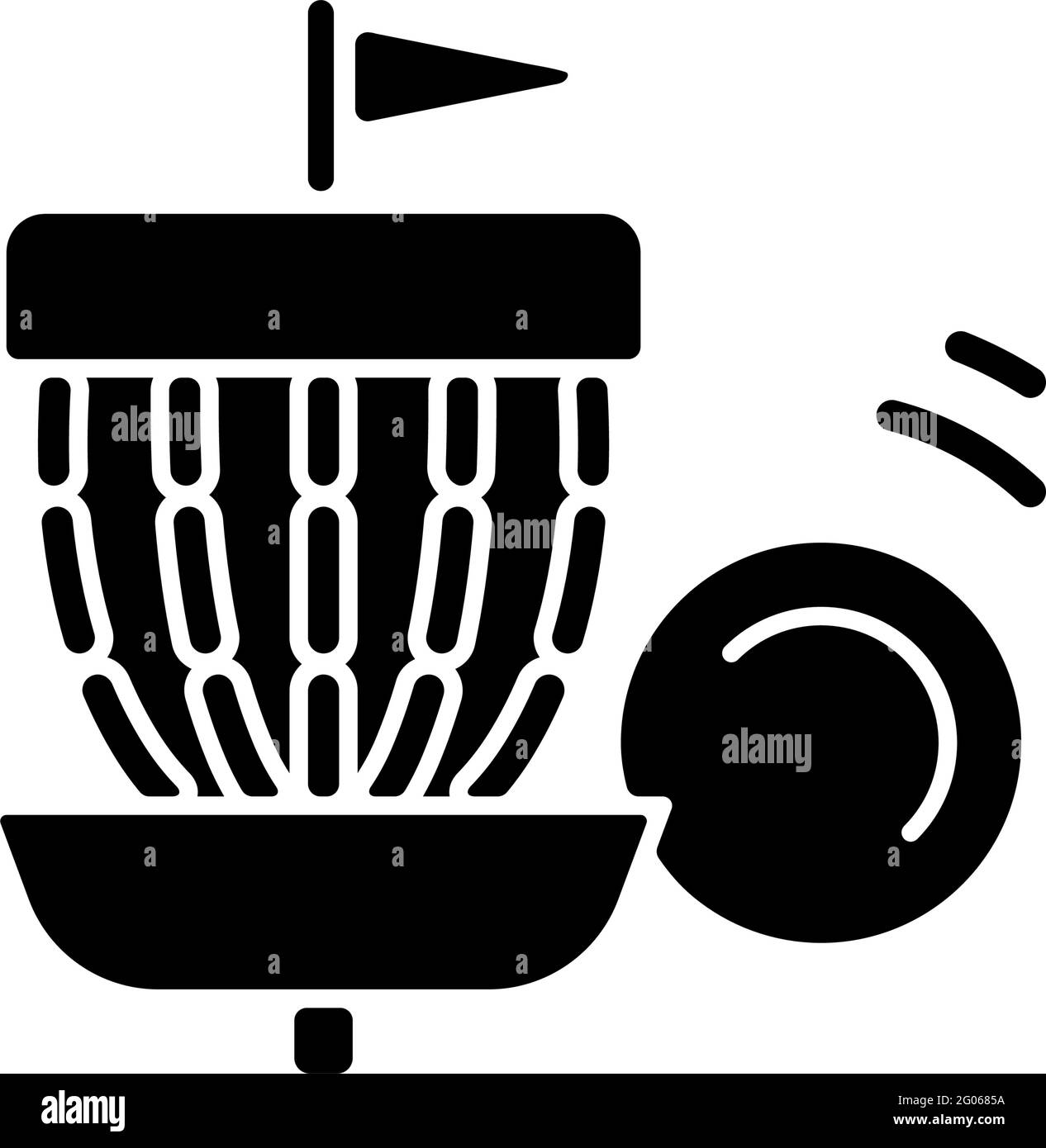 Frisbee Golf schwarzes Glyphen-Symbol Stock Vektor