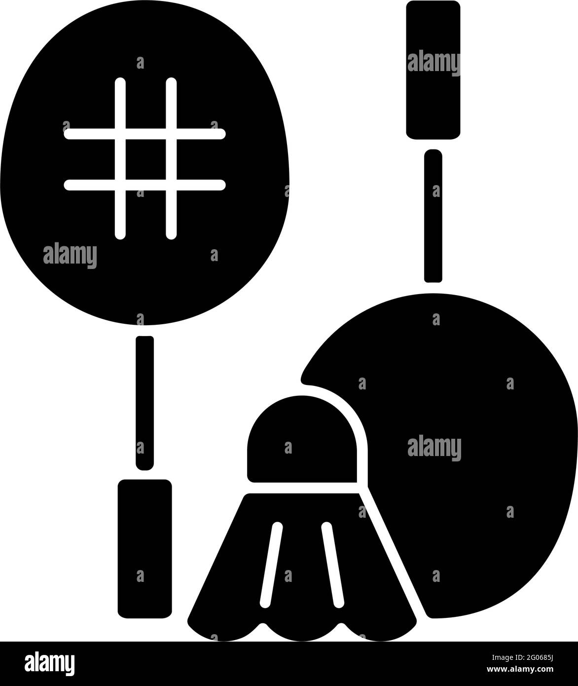 Badminton-Glyphen-Symbol in Schwarz Stock Vektor