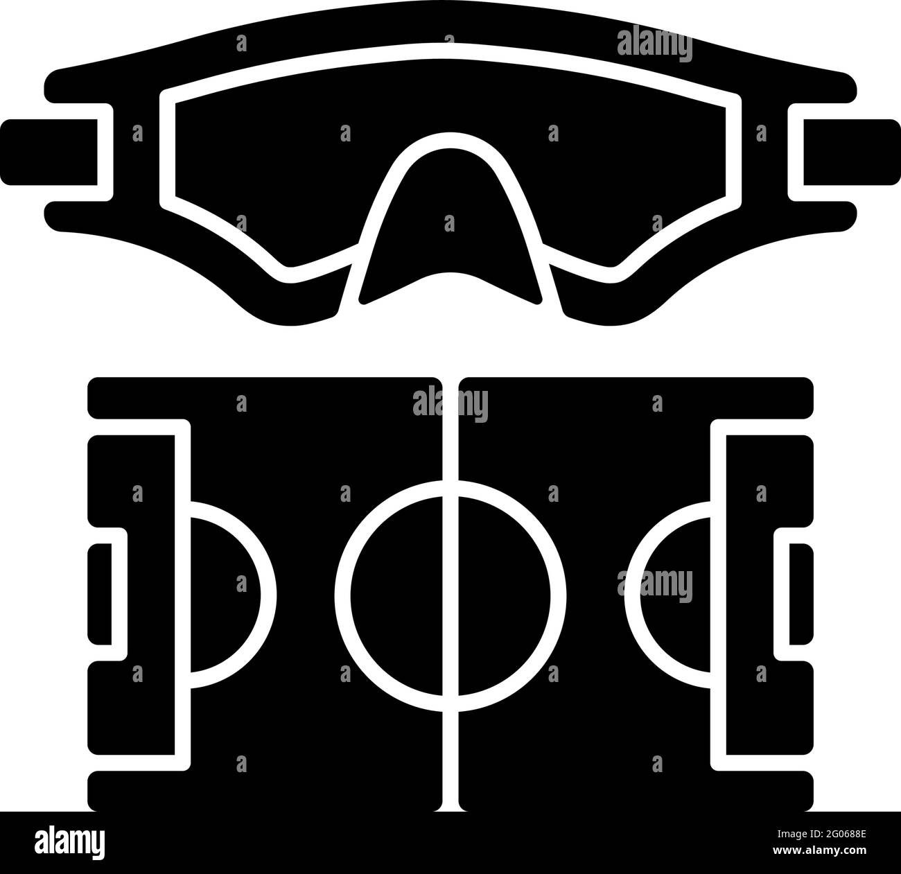 Wasserball, schwarzes Glyphen-Symbol Stock Vektor
