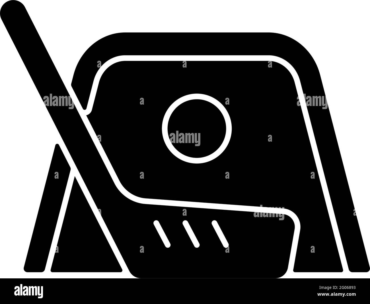 Schwarzes Glyphen-Symbol für Bodenhockey Stock Vektor