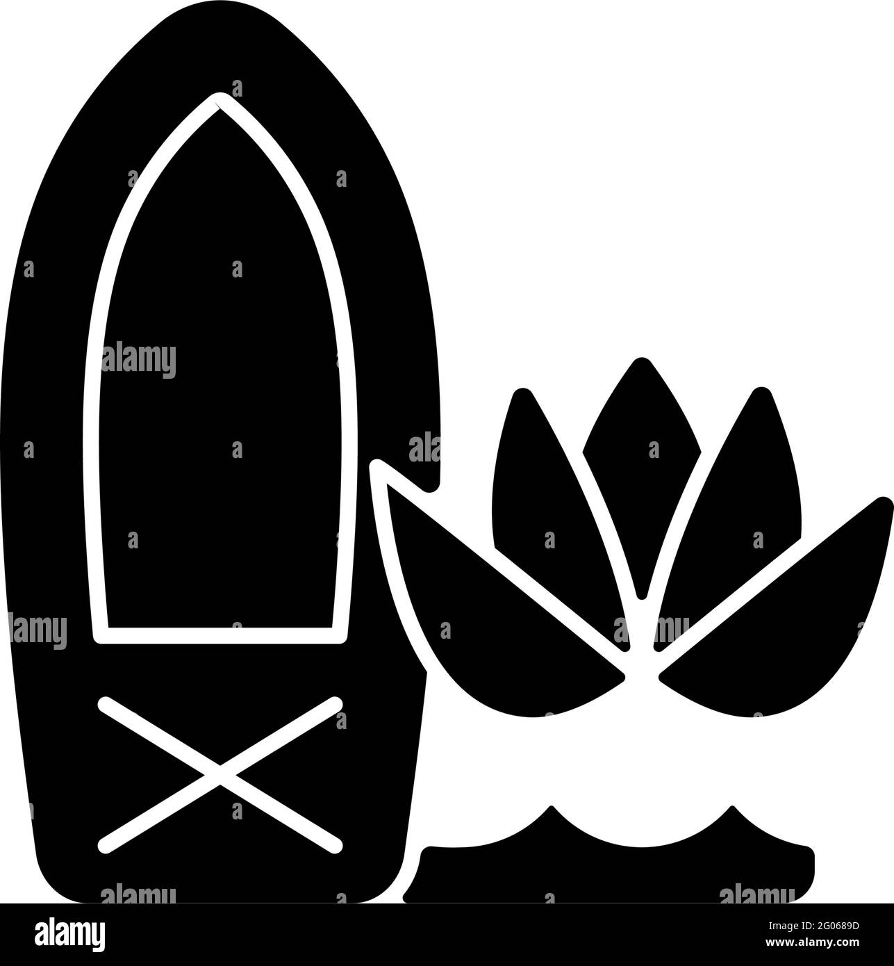 Stand Up Paddle Board Yoga Black Glyph Icon Stock Vektor