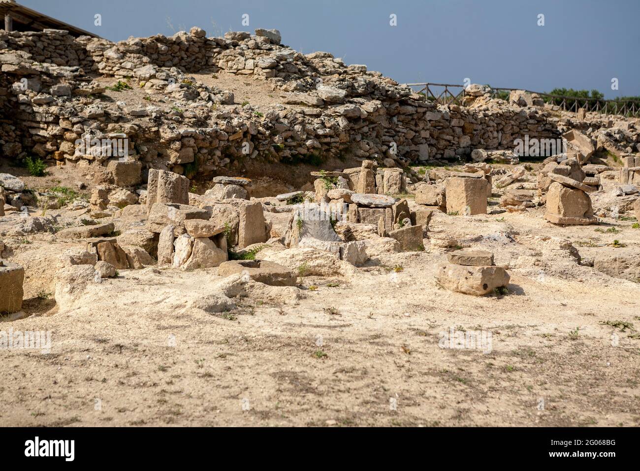 Insel Isola San Pantaleo, Mozia, Museum, Ausgrabungen, antike Ruinen, Naturschutzgebiet, Stagnone von Marsala, Sizilien, Italien, Europa Stockfoto