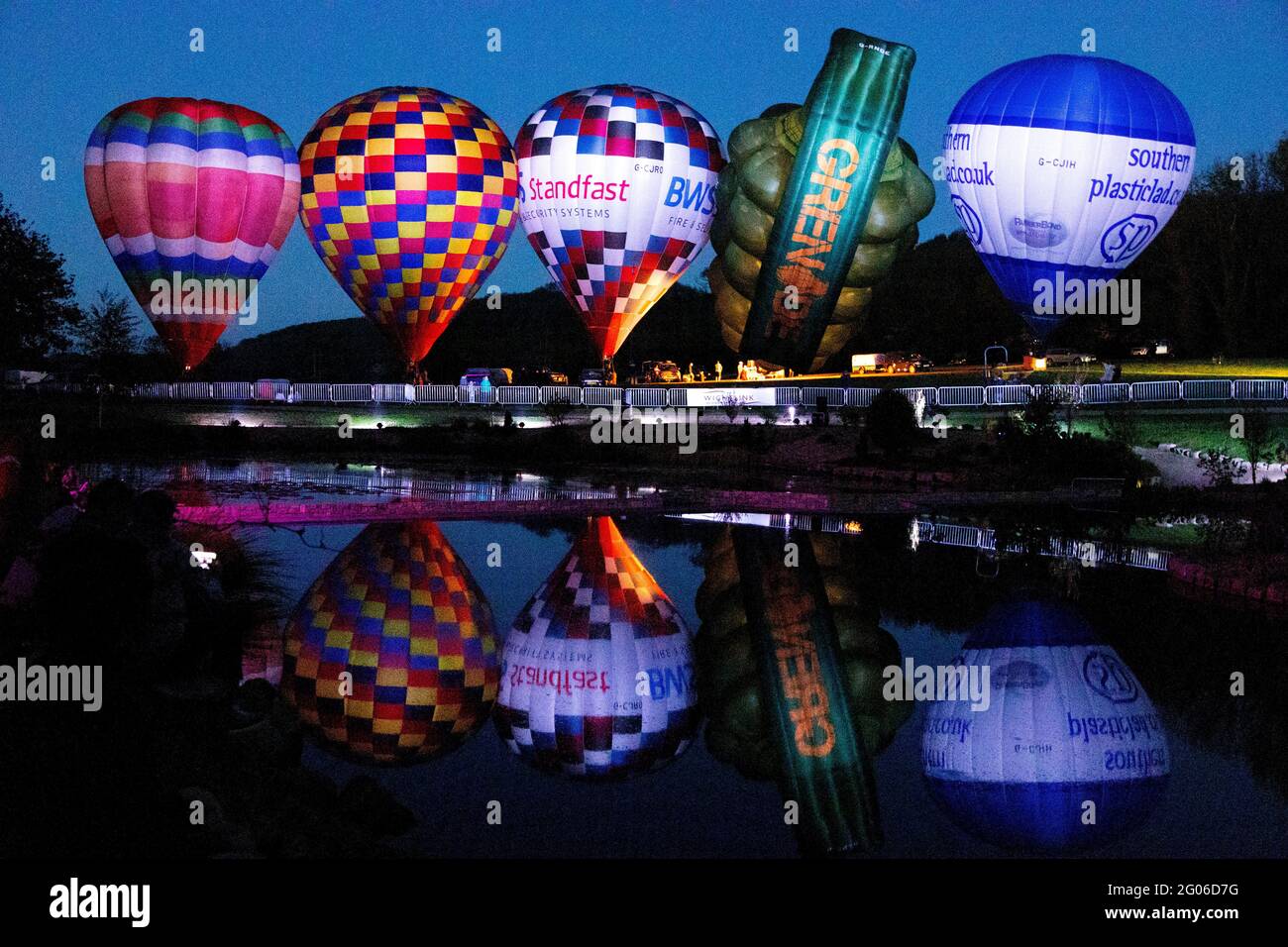 Balloon Festival, Robin Hill, Isle of Wight, England, Großbritannien, Stockfoto