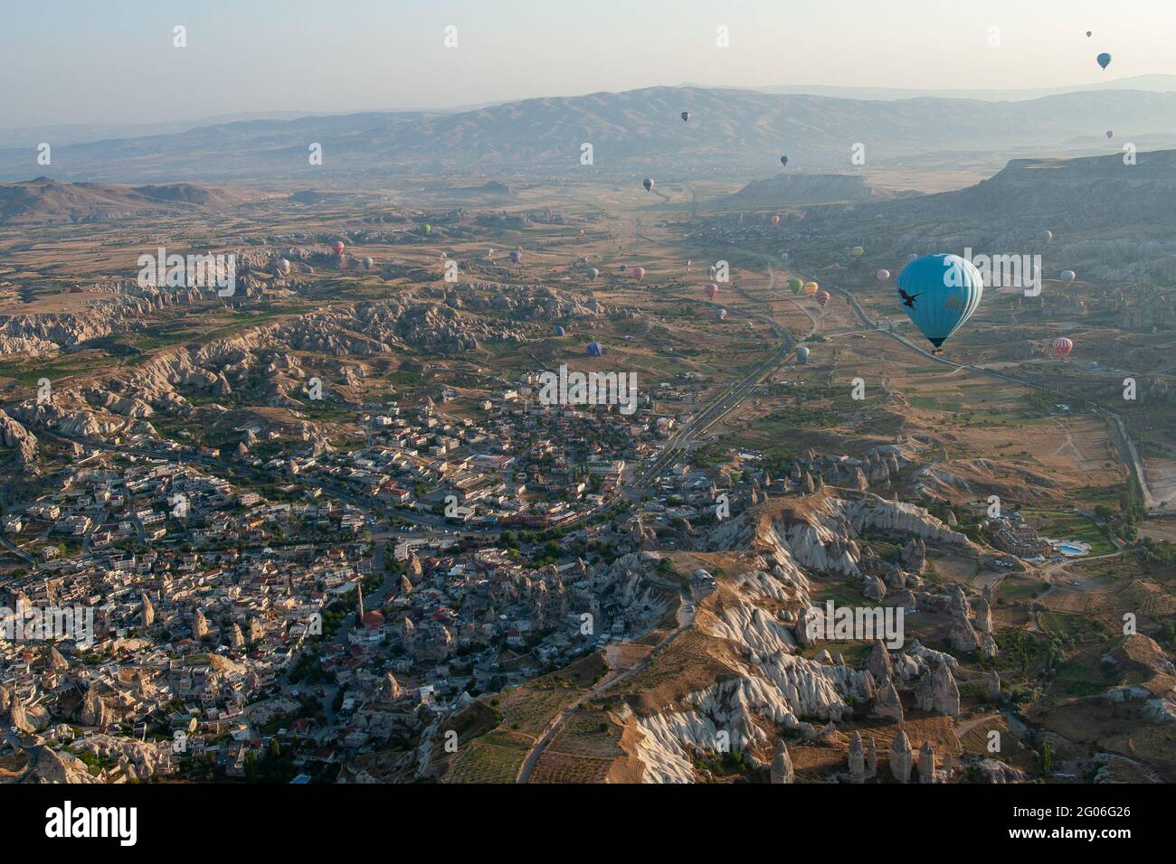 Türkei - Kappadokien - 2015. august - Flug mit Heißluftballons Stockfoto