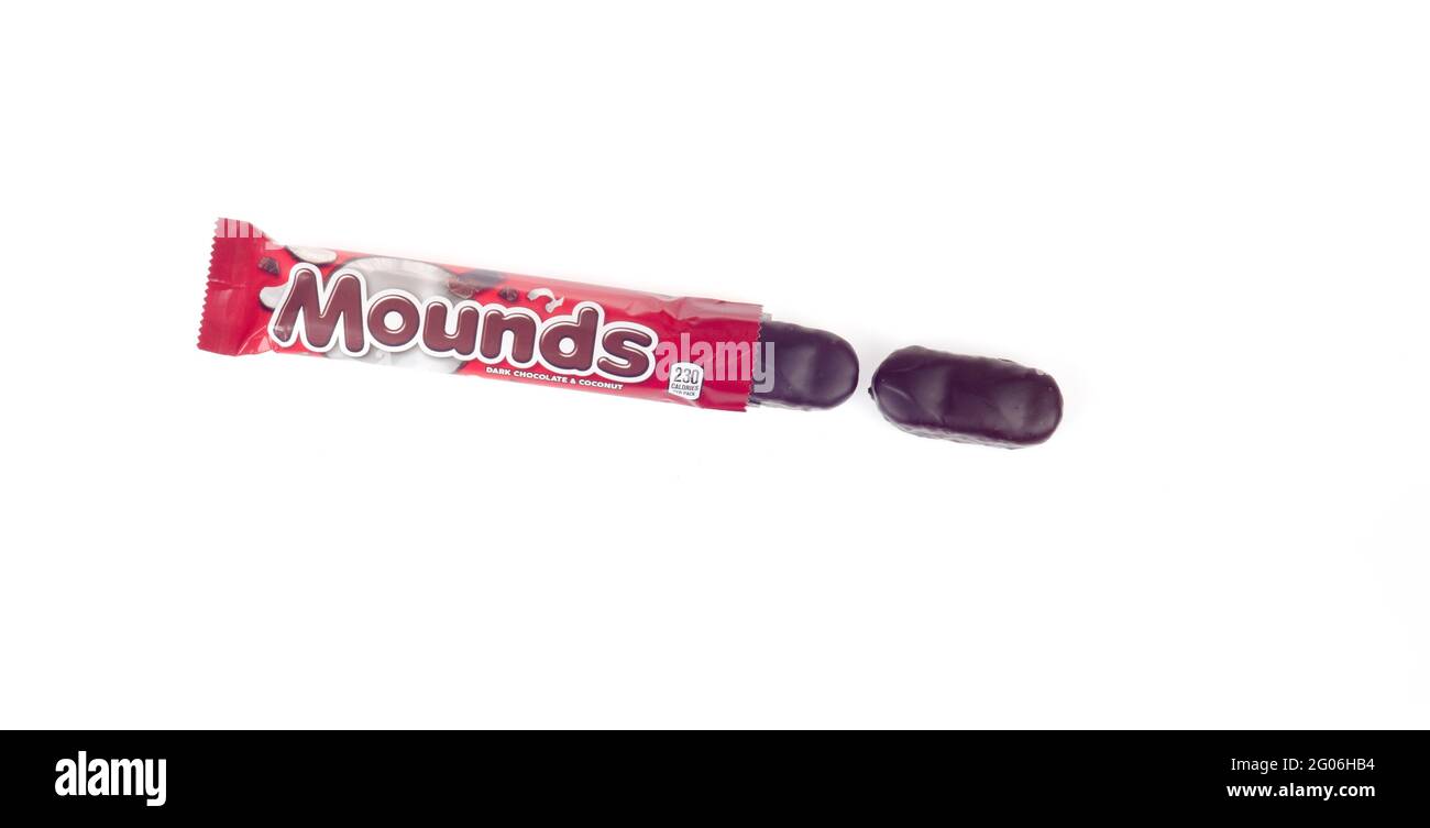 „Mounds Dark Chocolate & Coconut Candy Bar“ Stockfoto