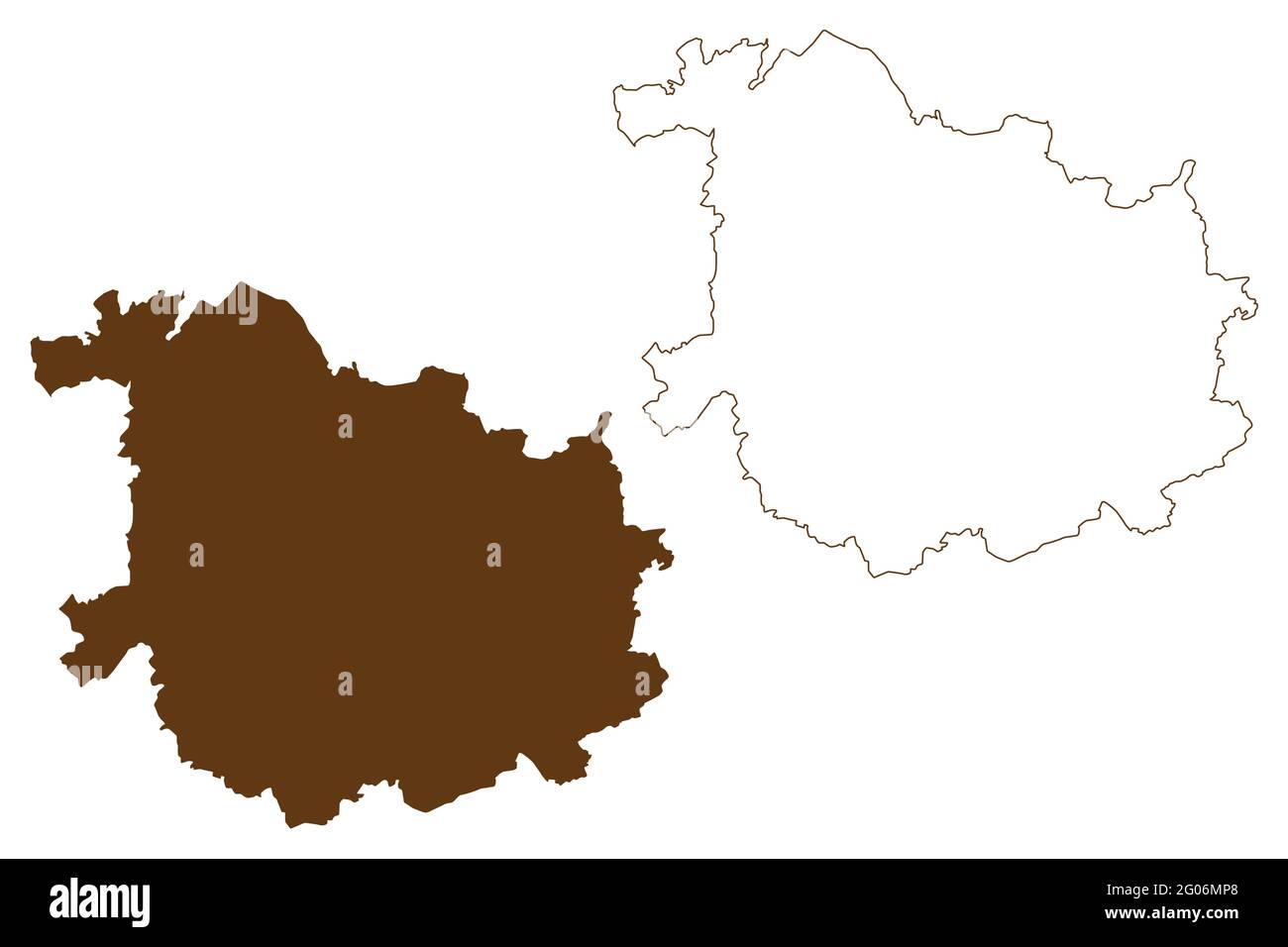 Bezirk Sankt Wendel (Bundesrepublik Deutschland, Land Saarland, Landkreis) Kartenvektordarstellung, Scribble-Skizze Sankt Wendel-Karte Stock Vektor