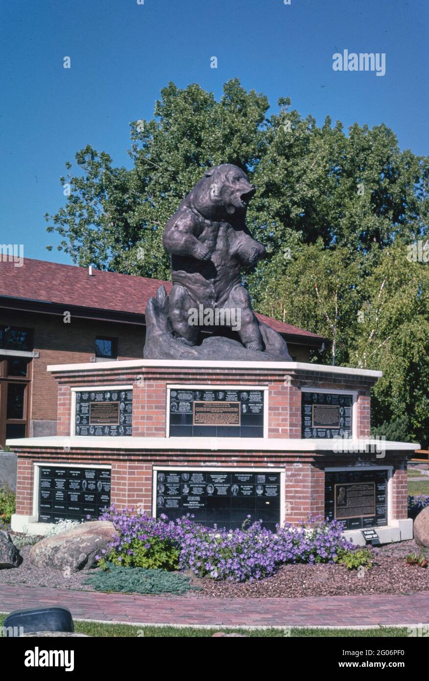 2000s United States - Teddy Roosevelt Monument von Milwaukee Road Railroad Station, Missoula, Montana 2004 Stockfoto