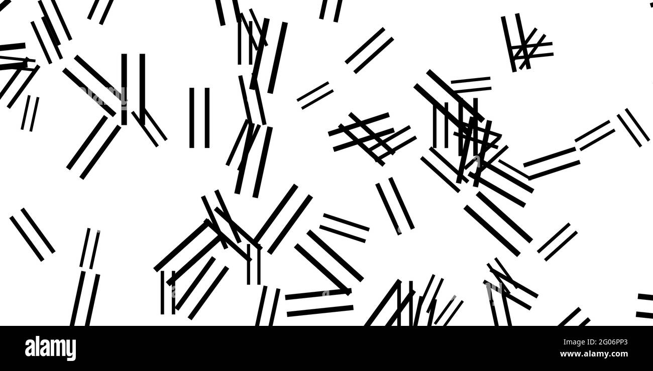 Weißer Hintergrund mit vereinzelten schwarzen Linien Stockfoto