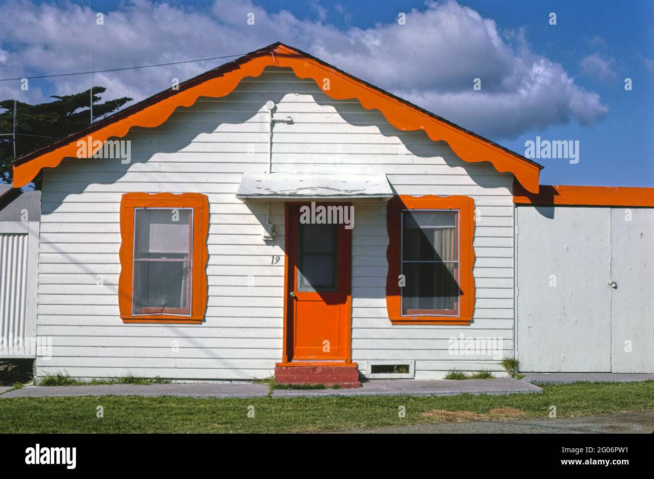 1980er Jahre USA - Sea-Vue Motel, Cayucos, Kalifornien 1985 Stockfoto