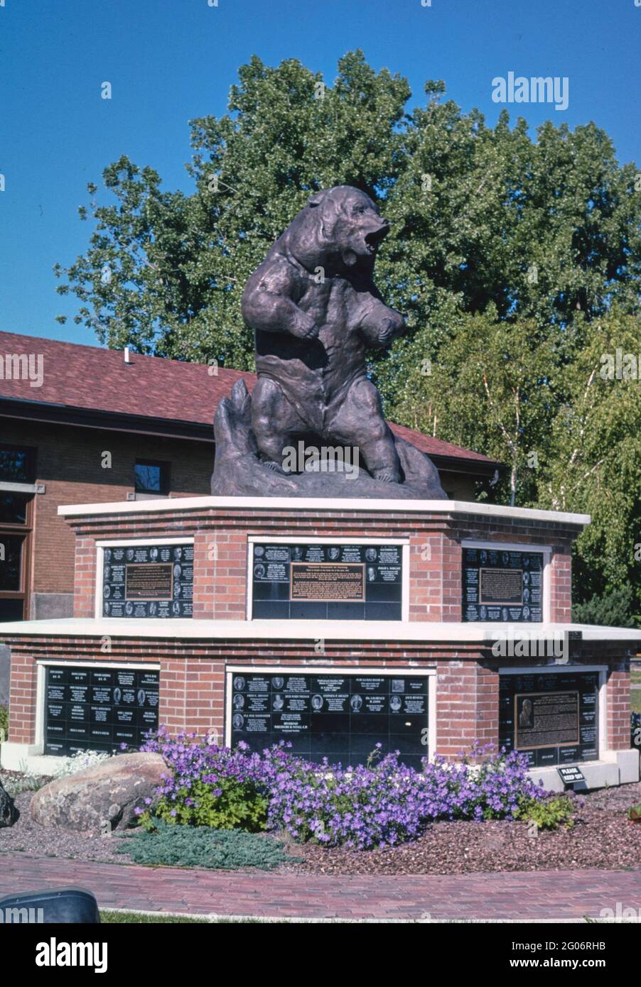 2000s United States - Teddy Roosevelt Monument von Milwaukee Road Railroad Station, Missoula, Montana 2004 Stockfoto