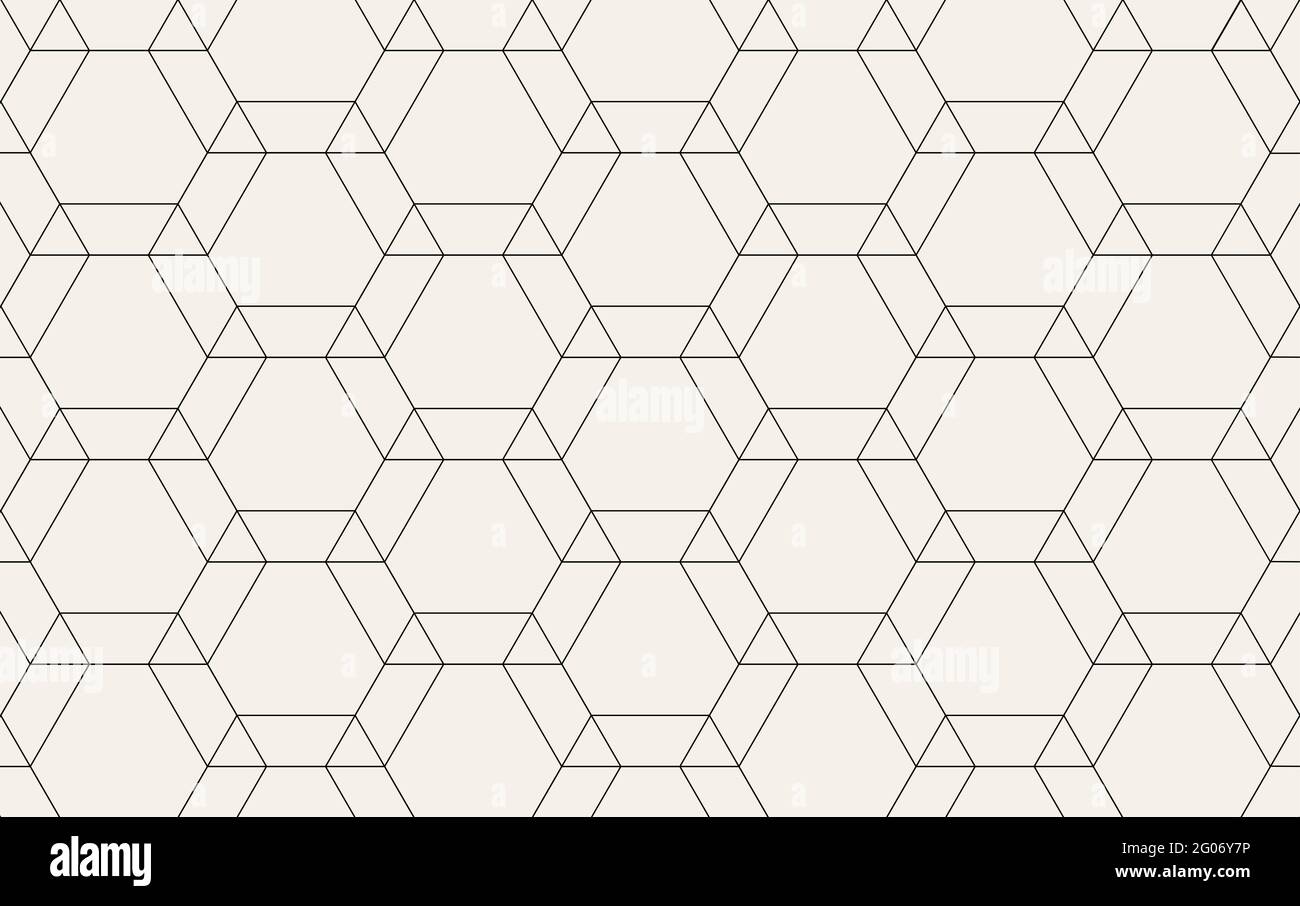 Abstraktes Hintergrundmuster Sich Wiederholendes Geometrisches Sechseckiges Raster Einfaches Grafikdesign Moderne Stilvolle Textur Mit Monochromen Spalieren Vektor Stockfotografie Alamy