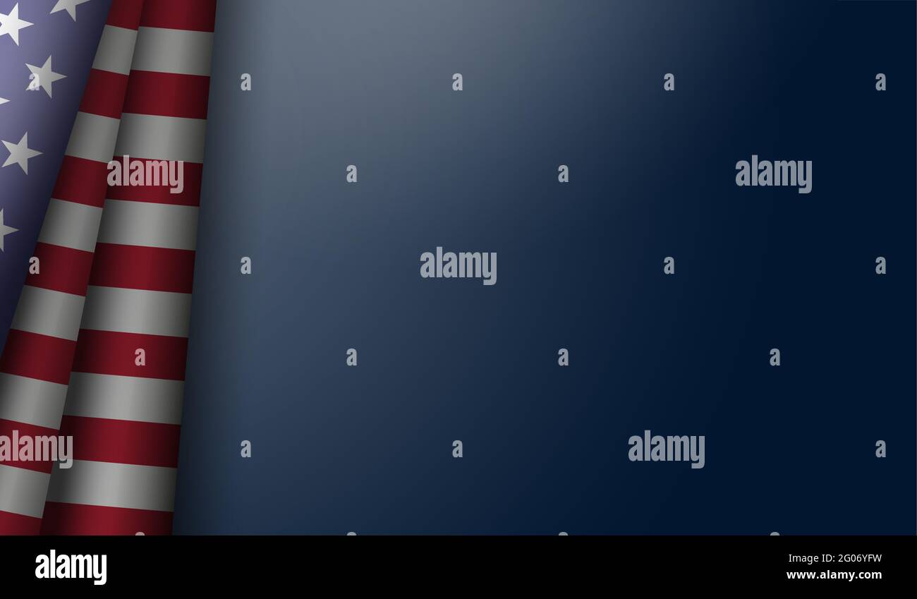 Sterne und Streifen US-Flagge Hintergrund mit Kopierraum, Vektor-Illustration Stock Vektor