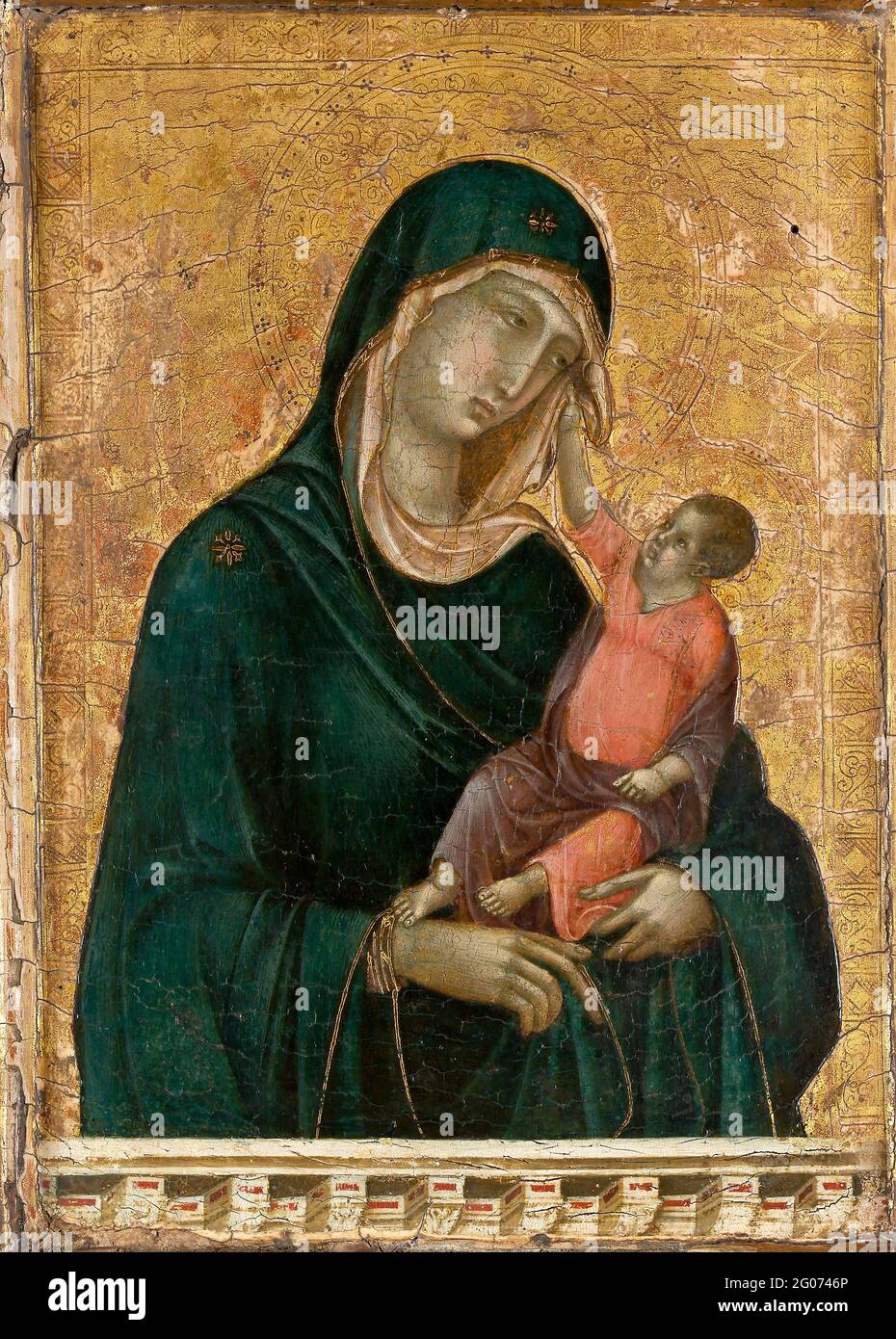 Madonna mit Kind von Duccio di Buoninsegna (c. 1255/1260-1318), Tempera und Gold auf Holz, c. 1290-1300 Stockfoto