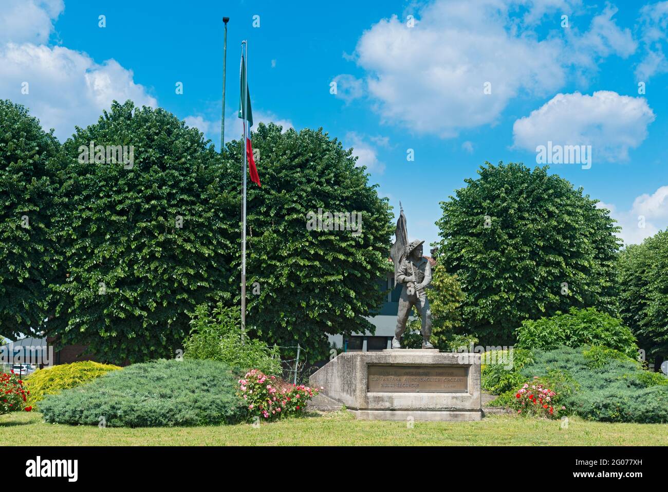Italien, Lombardei, Orzinuovi, Bersaglieri Monument Corps der italienischen Armee Stockfoto