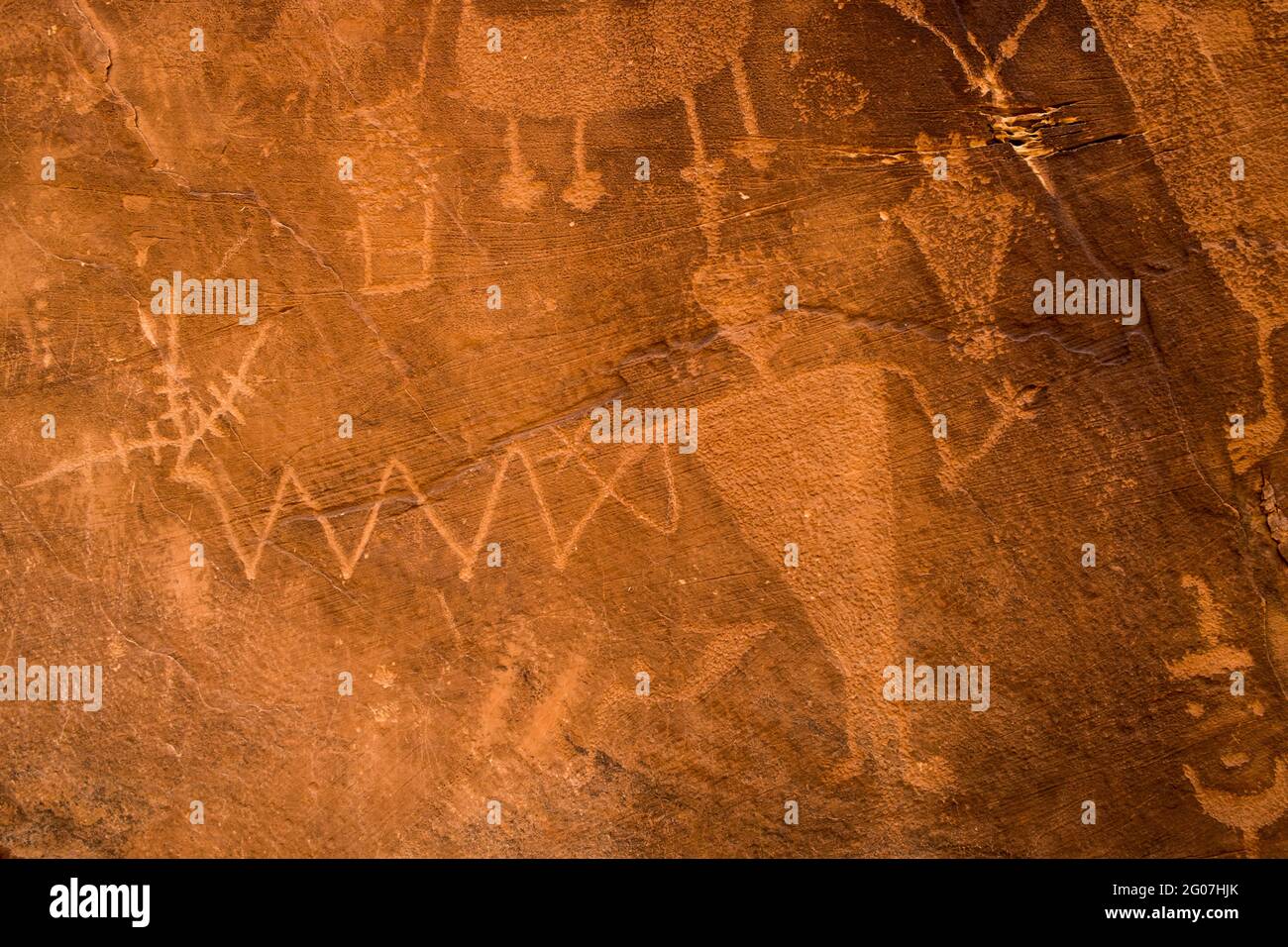 Cub Creek Petroglyphen am Dinosaur National Monument, Utah, USA Stockfoto