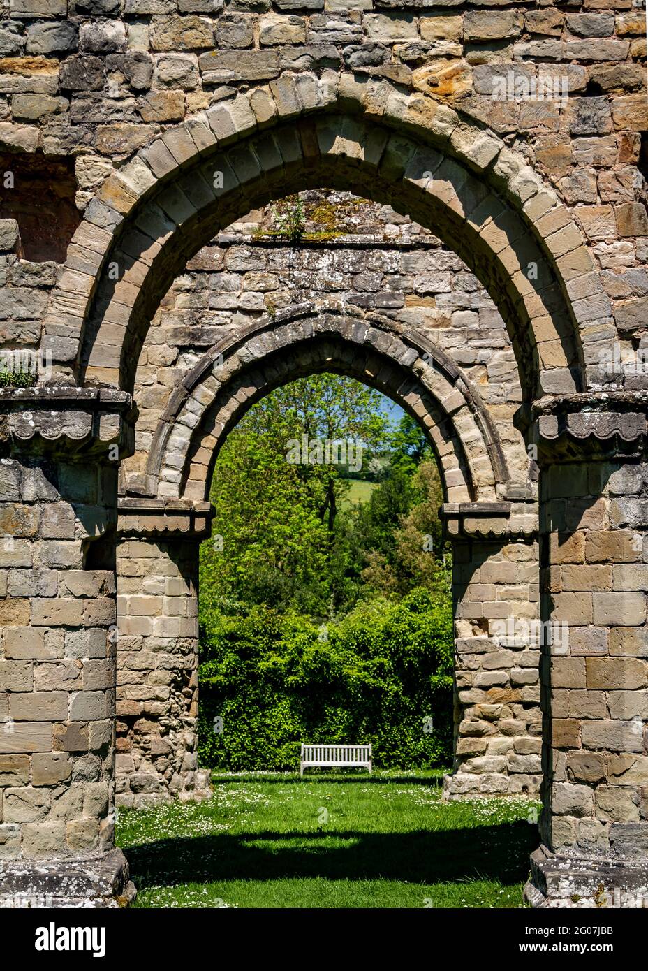Archway Buildwas Abbey Stockfoto