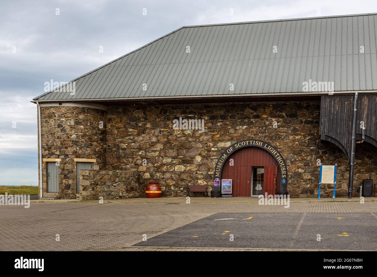 Fraserburgh, Schottland, Großbritannien - 05. Februar 2016: Die Leuchttürme von Kinnaird Head, einer der ursprünglichen schottischen Leuchtturm von Stephenson. Museum of Scottish Lighth Stockfoto