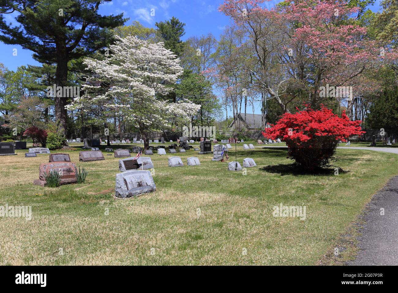 Historischer Yaphank Friedhof Long Island New York Stockfoto