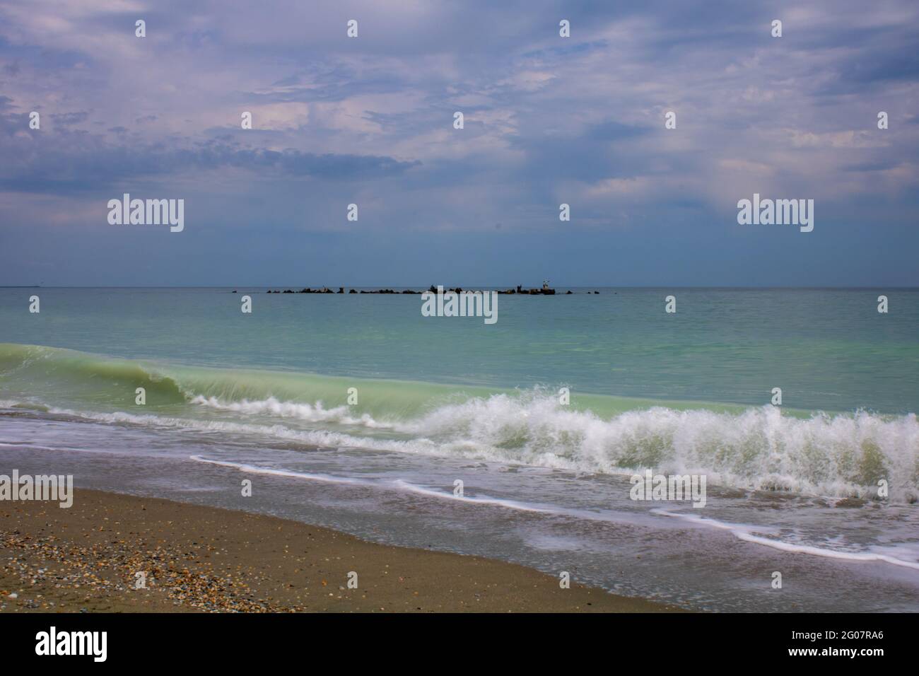 Strand am Schwarzen Meer Stockfoto