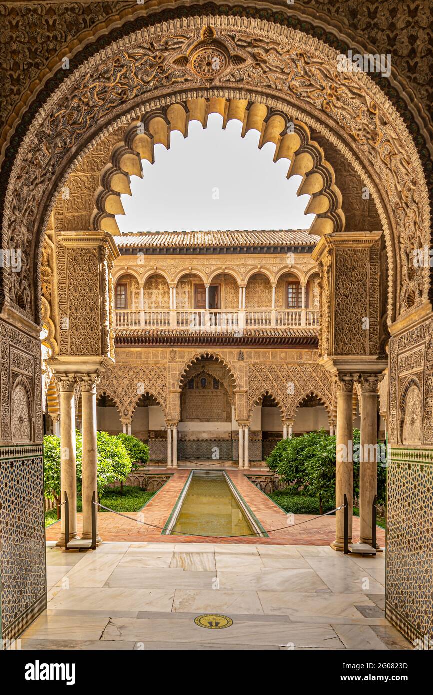 Real Alcázar de Sevilla, Sevilla, Andalusien, Spanien Stockfoto