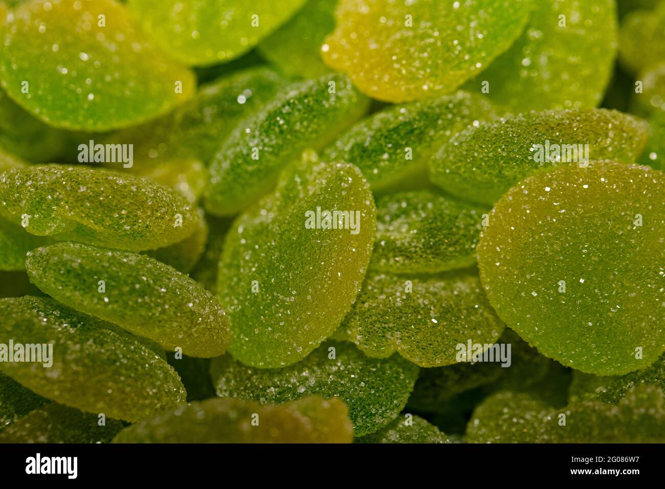 Grüne Gelee Süßigkeiten strukturierten Hintergrund Stockfoto