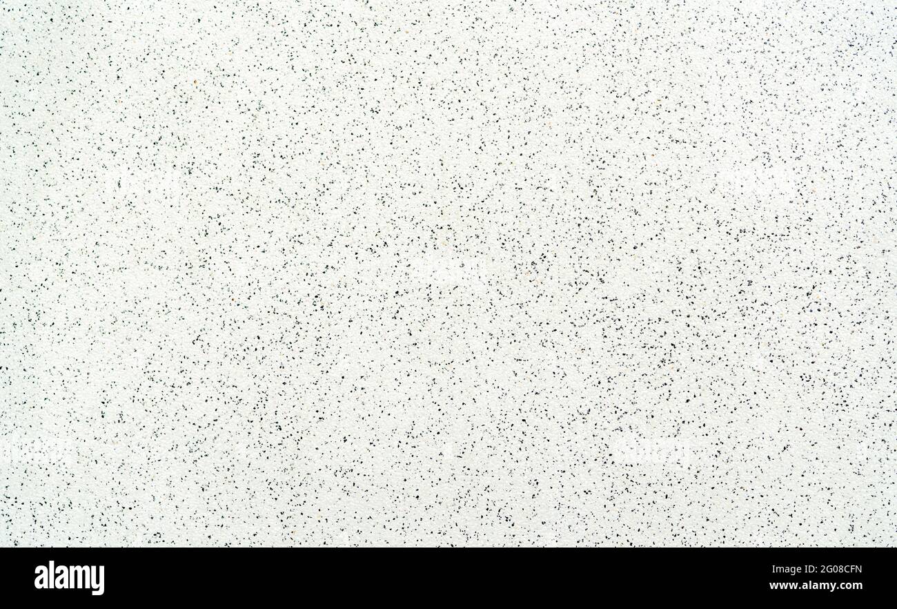 Schwarz-weißes Muster mit Terrazzo-Boden-Textur Hintergrund. Terrazzo-Fußboden. Terrazzo-Boden in nahtlosem Muster. Die Wand besteht aus Marmorsplittern. Stockfoto