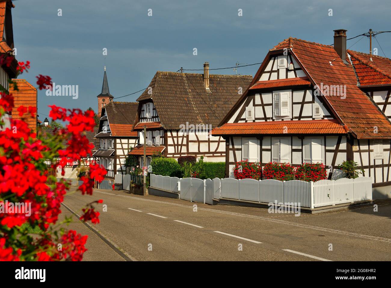 FRANKREICH, BAS-RHIN (67), OUTRE-FORET, DORF HUNSPACH (ZÄHLT ZU DEN SCHÖNSTEN DÖRFERN FRANKREICHS) Stockfoto
