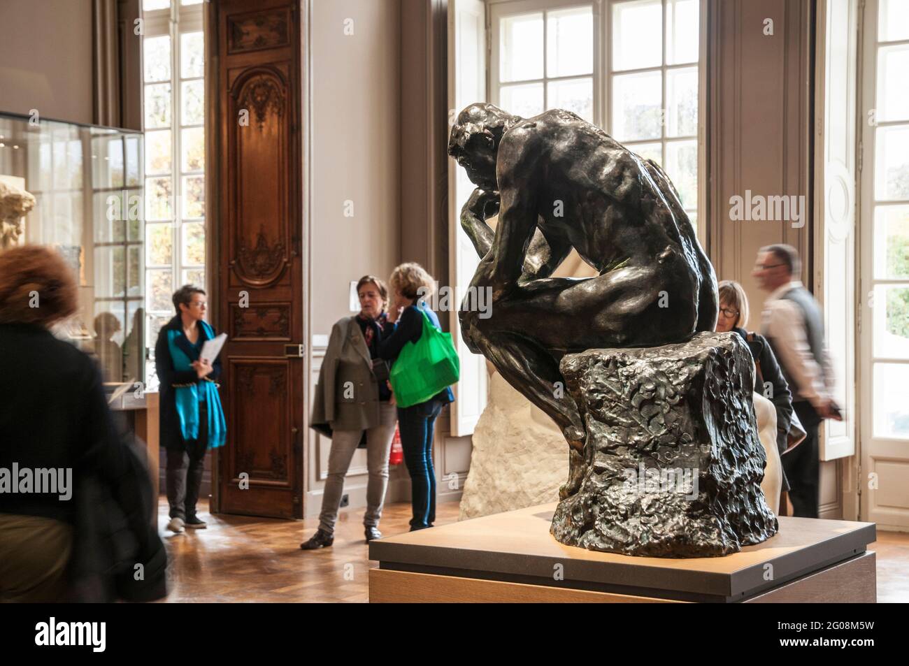 FRANKREICH. PARIS (7. BEZIRK). RODIN MUSEUM. ' DER DENKER ', AUGUSTE RODIN, ( BRONZESTATUE ORIGINALGRÖSSE) Stockfoto