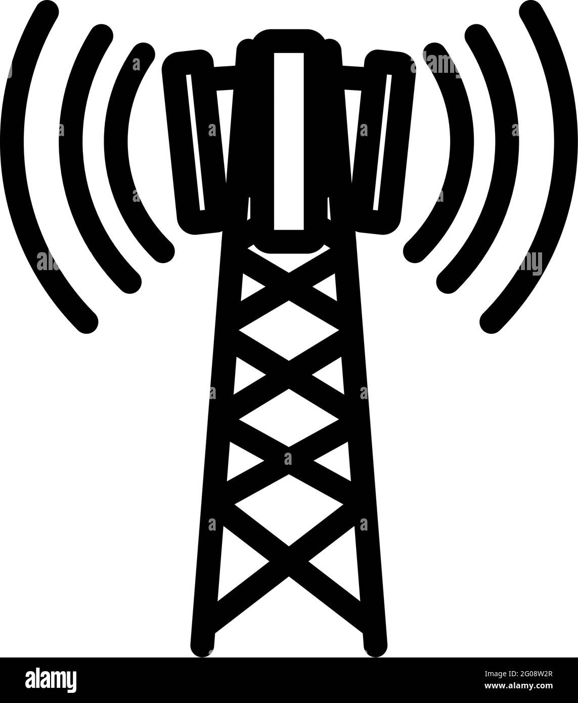 Symbol Für Die Mobilfunkantenne. Bearbeitbares, Fett Formatischtes Umrisse-Design. Vektorgrafik. Stock Vektor