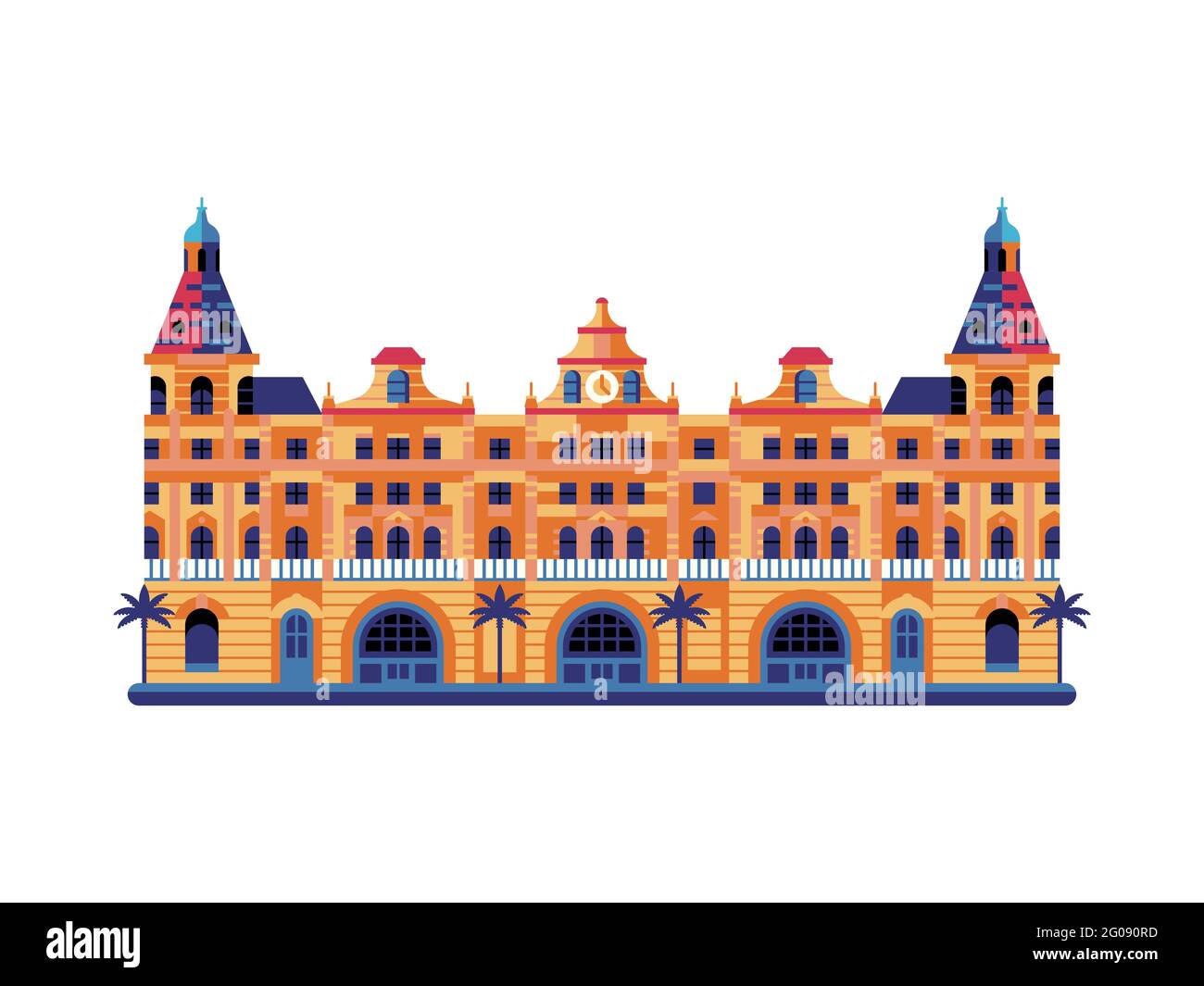 Haydarpasa Station Istanbul Wahrzeichen in Flat Stock Vektor