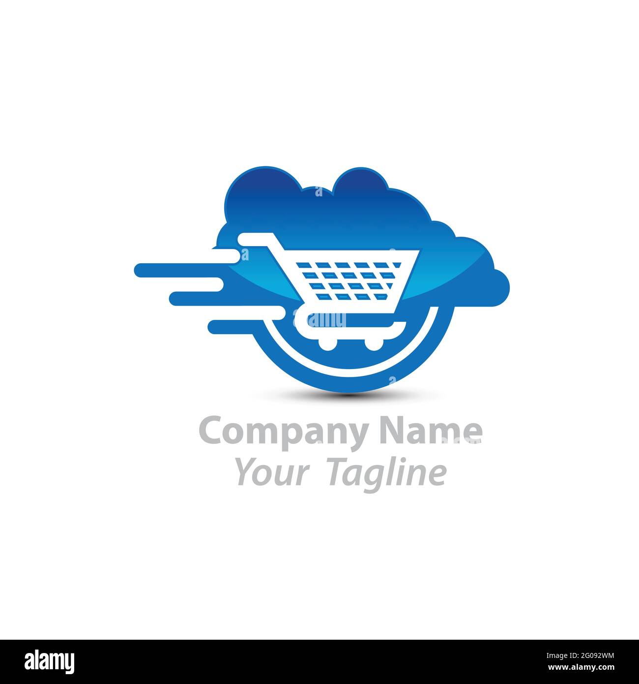 Logo-Design Für Cloud-Shopper. Vector Online Shop Logo Template.EPS 10 Stock Vektor