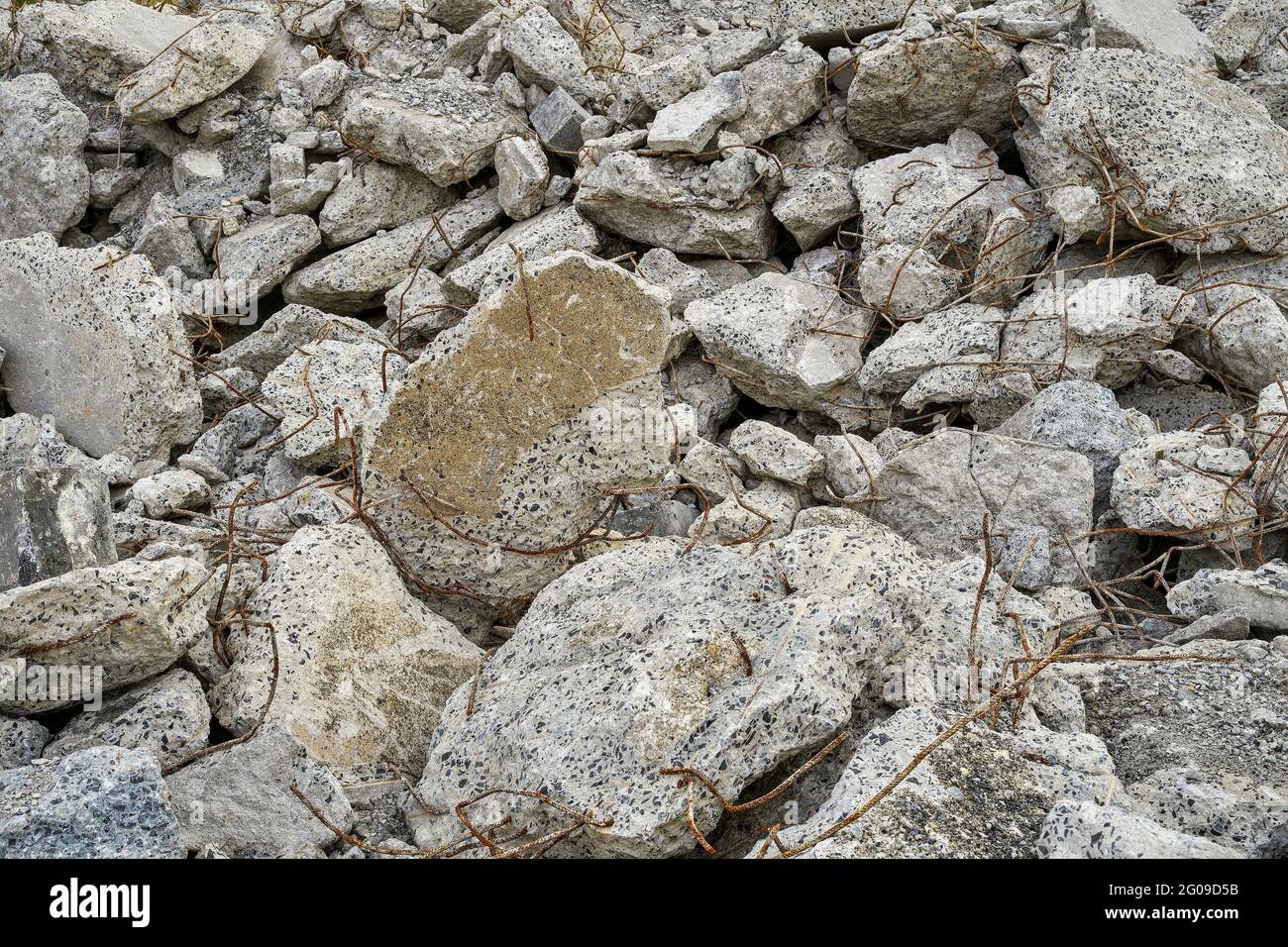Bauschutt, Abbruchmaterial, Terrazzo Stockfoto