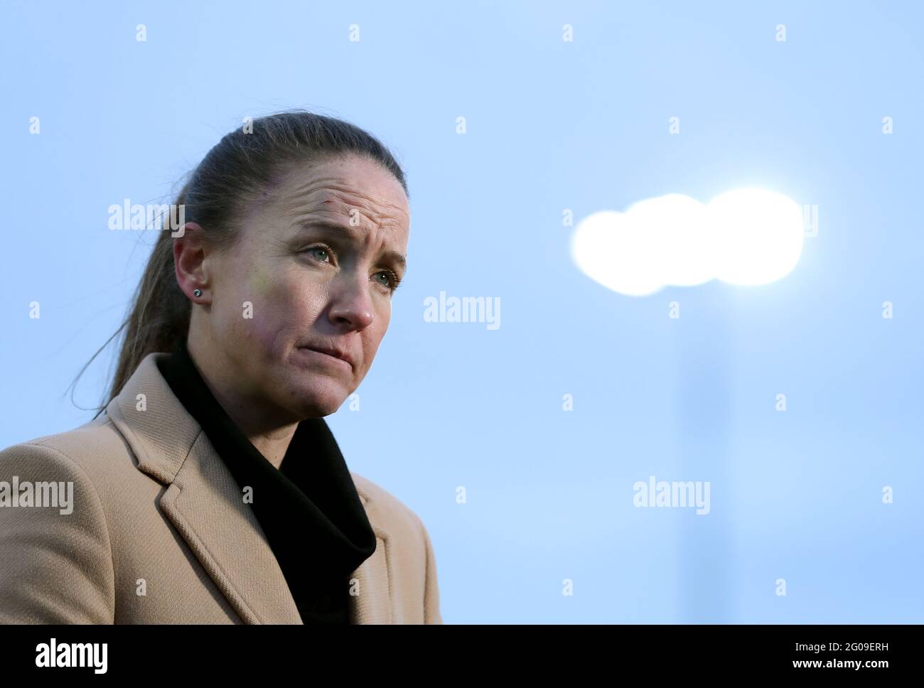 Aktenfoto vom 31-01-2021 von Manchester United Cheftrainer Casey Stoney. Ausgabedatum: Mittwoch, 2. Juni 2021. Stockfoto