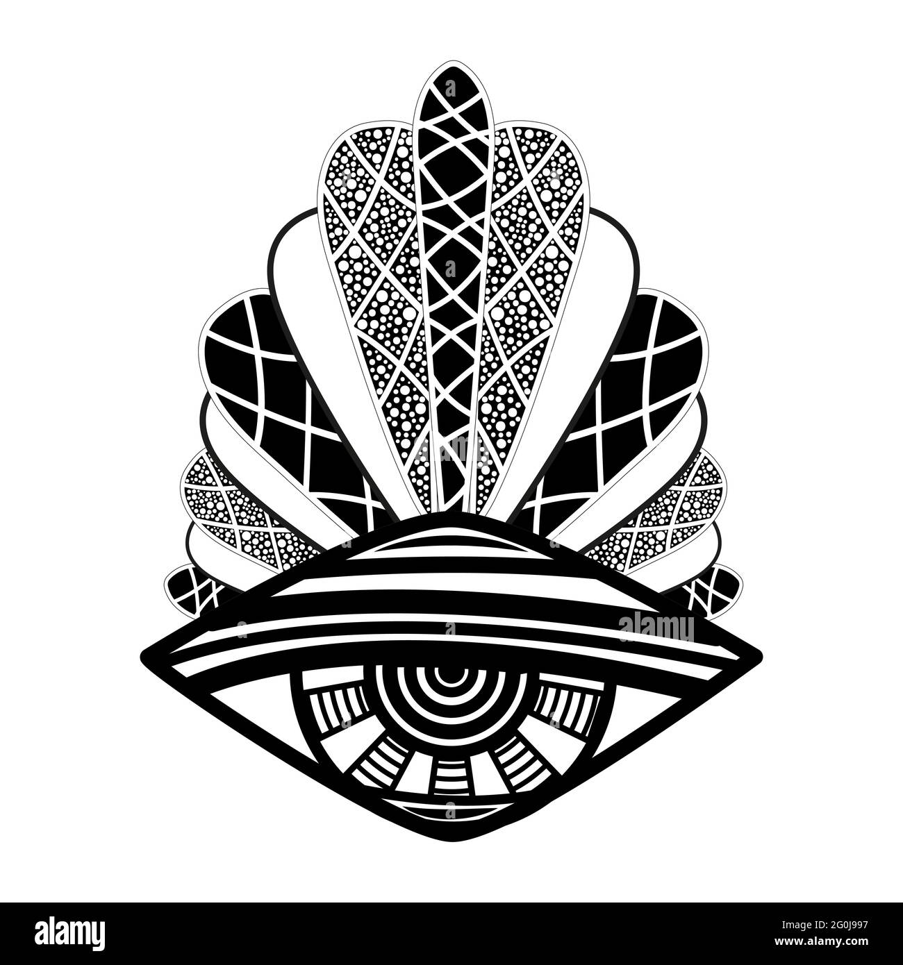 Alle Sehen Auge. Providence magisches Symbol im Boho-Stil. Astrologie, okkulte und Stammes-, esoterische und Alchemie-Zeichen. Vektor Stock Vektor