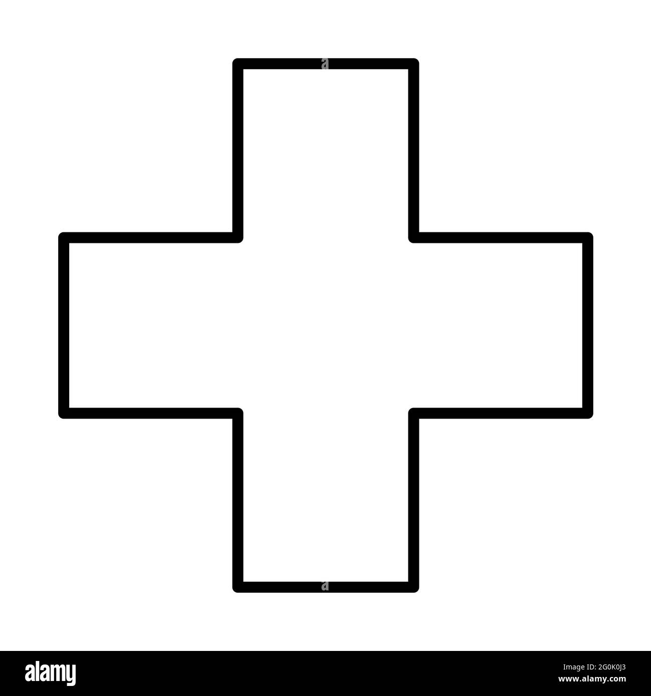 Krankenhaus Kreuz Symbol, Medizinische Gesundheit Symbol isoliert auf weißem Hintergrund. Notfalldesign . Stock Vektor