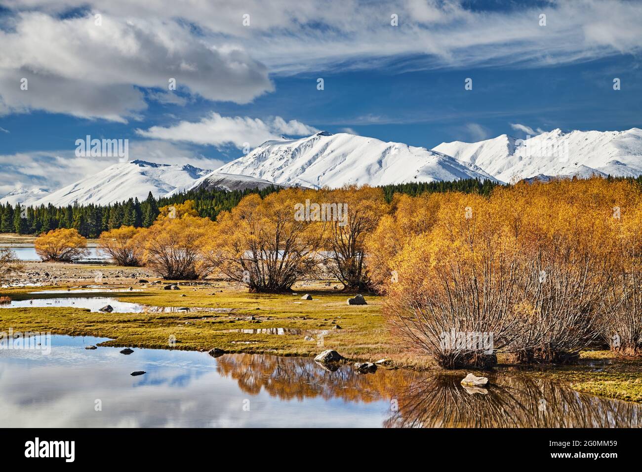 Berglandschaft, Lake Tekapo, Neuseeland Stockfoto